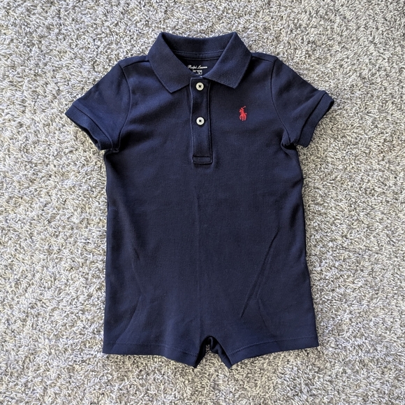 Baby Ralph Lauren Navy Blue Romper - Picture 1 of 3